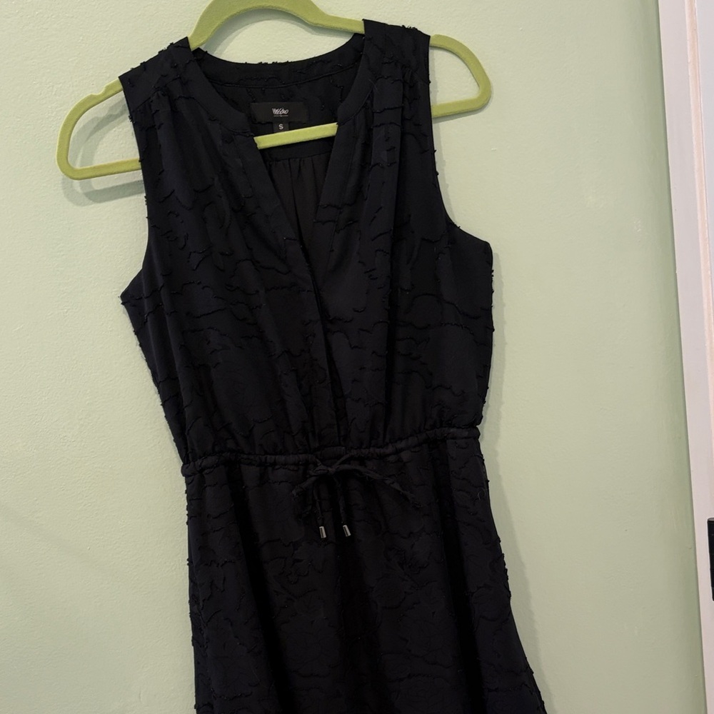 Mossimo Supply Co. Black Sleeveless V-Neck Drawstring Waist Dress